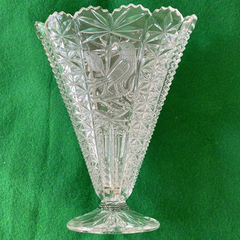 Hofbauer Byrds Cut Glass Flower Vase Vintage ‘60’s - Picture 4 of 8